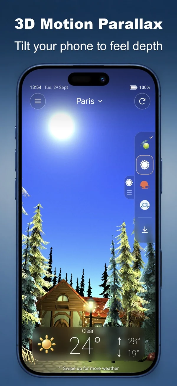 Animated 3D Weather — A landscape with depth