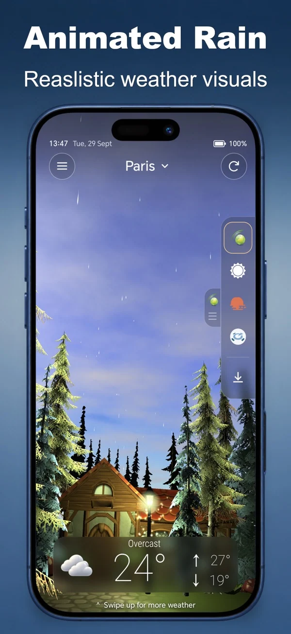 Animated 3D Weather — Rain in the scene