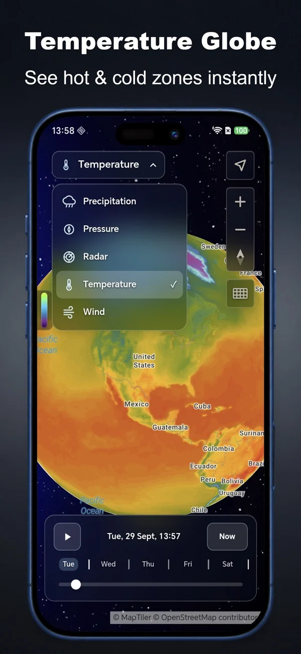 Animated 3D Weather — Temperature globe · Premium
